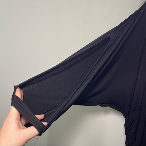 Y2K S-Twelve Black Cold Shoulder Batwing fairy witchy tunic Top Women’s Size L - Picture 3 of 7